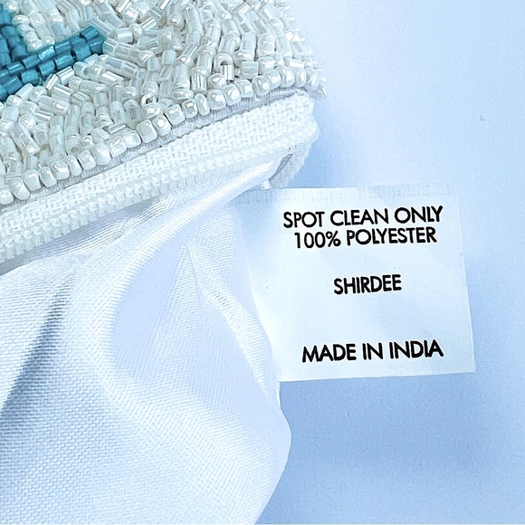 NWT Tacos & Tequila Beaded Coin Purse White Multicolor Zip SHIRDEE Clutch Pouch - Picture 13 of 16